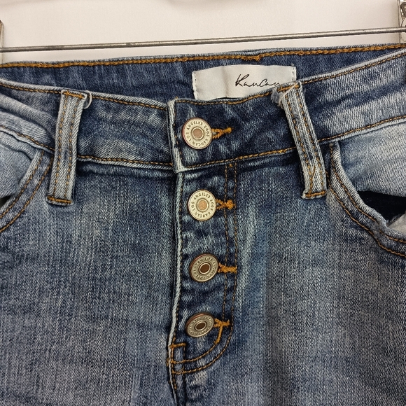 KANCAN Blue Distressed Grunge Designer Boyfriend Denim Jeans (#1,432) - Picture 5 of 6